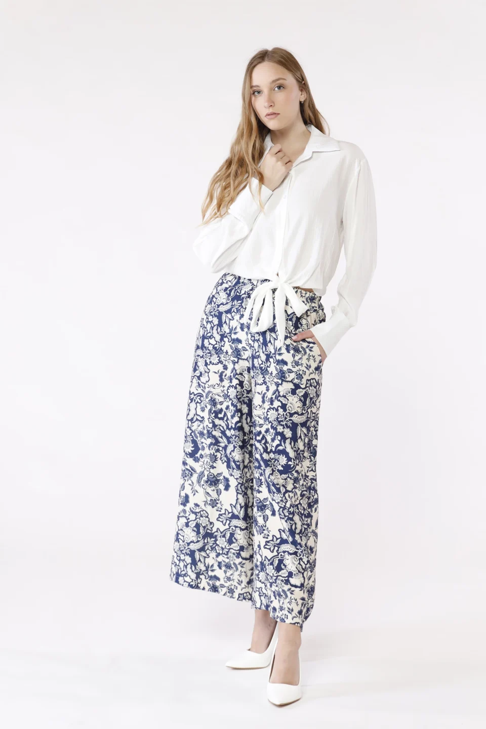 CAMICIA a manica lunga con bottoni di chiusura e nodo in vita ONEWORLD HYBRID