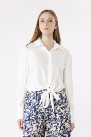 CAMICIA a manica lunga con bottoni di chiusura e nodo in vita