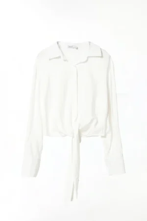 CAMICIA a manica lunga con bottoni di chiusura e nodo in vita