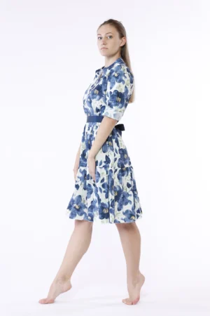 ABITO chemisier con gonna a sbuffo stratificata a fantasia di fiori ONEWORLD HYBRID