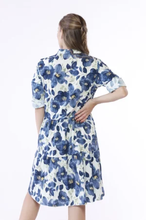 ABITO chemisier con gonna a sbuffo stratificata a fantasia di fiori