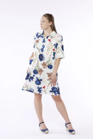 ABITO chemisier Manica corta e stampa floreale ONEWORLD HYBRID