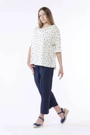 BLUSA Oversize con scollo a barca e Fantasia pois ONEWORLD HYBRID