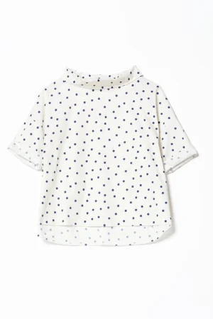 BLUSA Oversize con scollo a barca e Fantasia pois