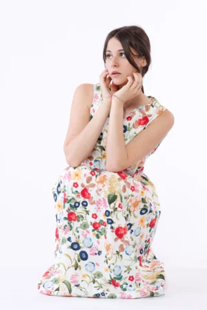 ABITO Midi Smanicato con stampa floreale