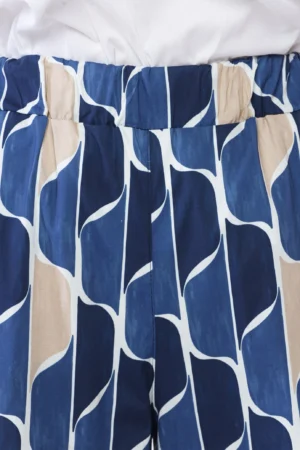 PANTALONE comodo wide leg a fantasia di onde verticali