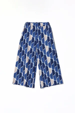 PANTALONE comodo wide leg a fantasia di onde verticali