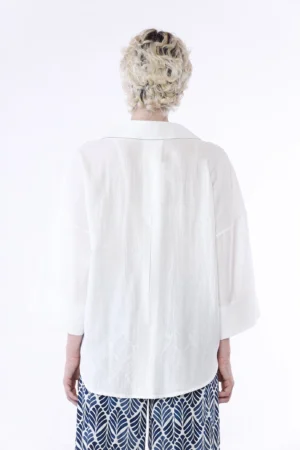 CAMICIA business woman con bottoncini  metallici e manica a tre quarti