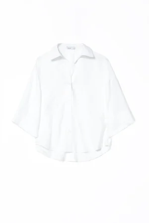 CAMICIA business woman con bottoncini  metallici e manica a tre quarti