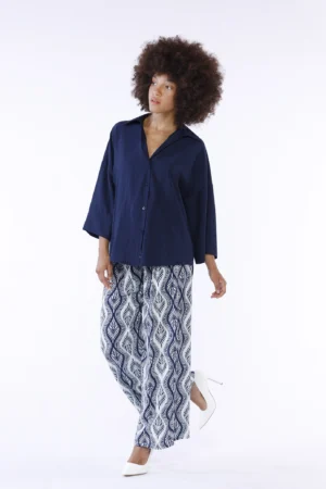 CAMICIA business woman con bottoncini  metallici e manica a tre quarti