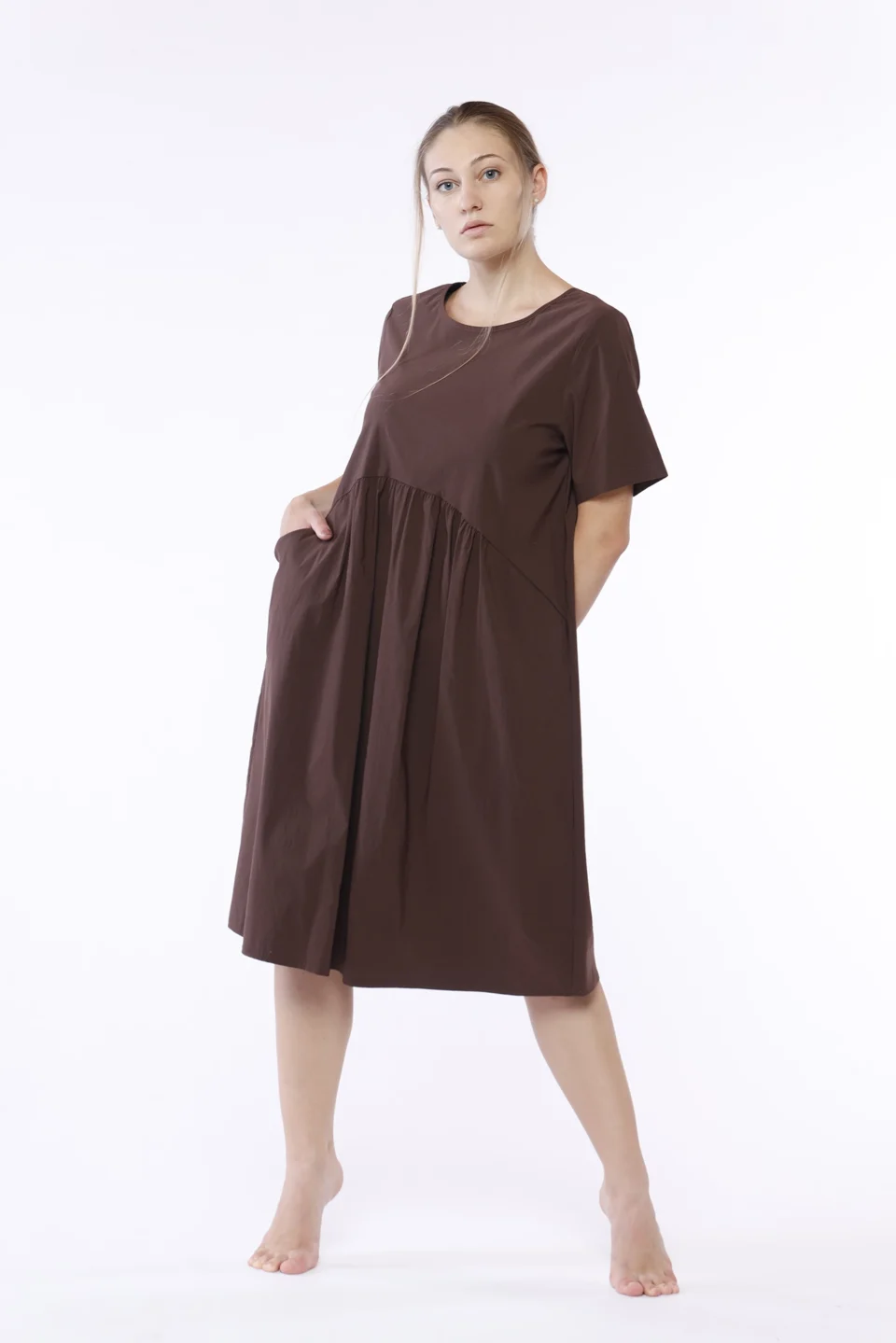 ABITO lungo a manica corta con scollo a giro ONEWORLD HYBRID