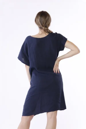 ABITO lungo casual in fresco lino con comode tasche sul davanti