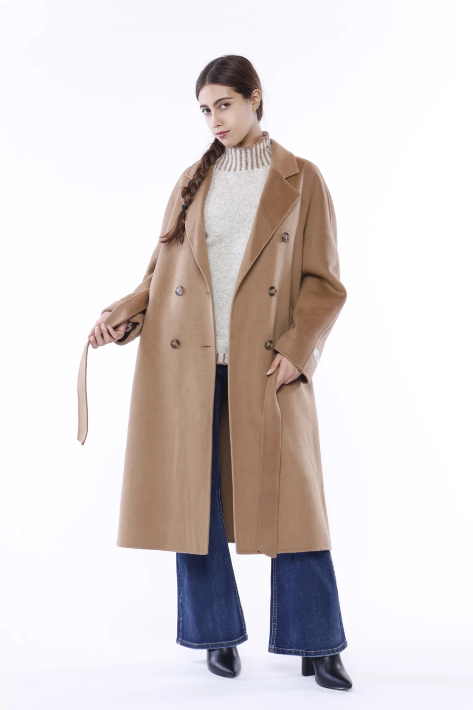 CAPPOTTO trench doppiopetto con cinturae tasche diagonali ONEWORLD HYBRID