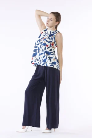 BLUSA smanicata a stampa fiori con bordo alto ONEWORLD HYBRID