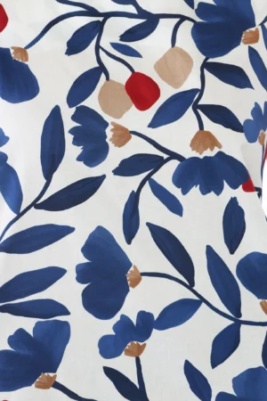 BLUSA smanicata a stampa fiori con bordo alto