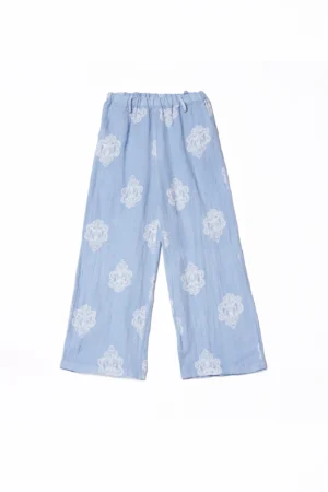 PANTALONE a palazzo con stampa paisley e elastico in vita