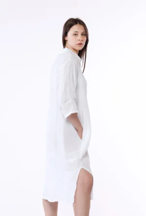 ABITO chemisier in puro lino e maniche a tre quarti