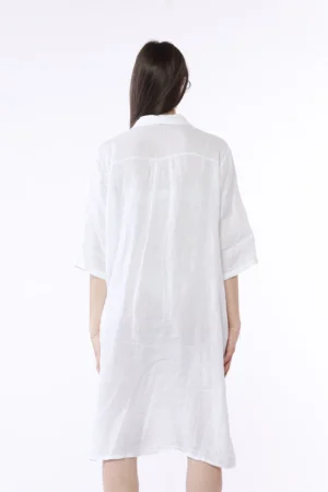 ABITO chemisier in puro lino e maniche a tre quarti