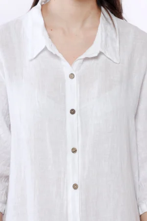 ABITO chemisier in puro lino e maniche a tre quarti
