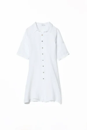 ABITO chemisier in puro lino e maniche a tre quarti