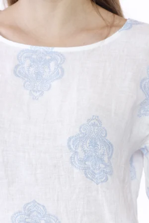 BLUSA ampia con stampa paisley e maniche corte a volant