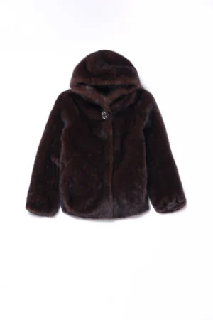 CAPPOTTO con pelliccia bottoni a pressione interni e graziosa stella quadrifoglio fiorito