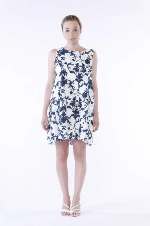 ABITO sangallo smanicato con motivo a fiori