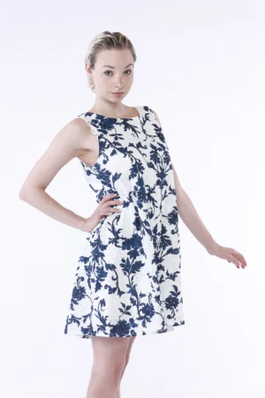 ABITO sangallo smanicato con motivo a fiori