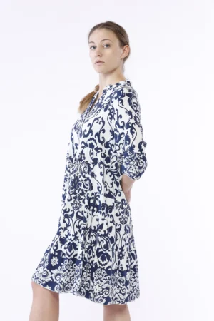 ABITO chemisier con gonna stratificata a sbuffo e maniche volant