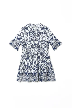 ABITO chemisier con gonna stratificata a sbuffo e maniche volant