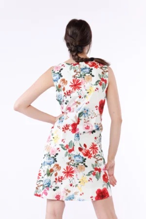 ABITO in fresco cotone smanicato a stampa floreale