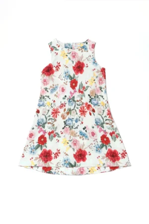 ABITO in fresco cotone smanicato a stampa floreale