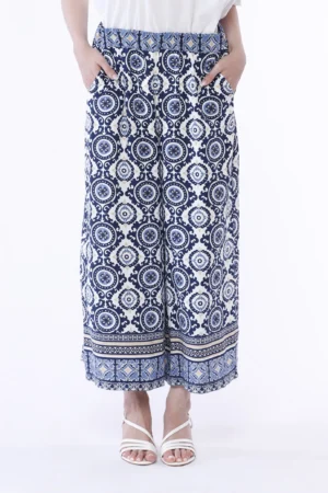 PANTALONE fresco wide leg con elastico di chiusura