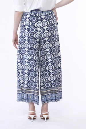 PANTALONE fresco wide leg con elastico di chiusura