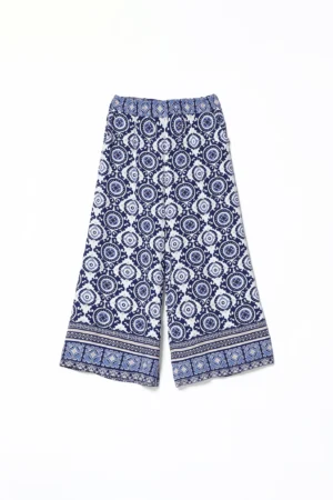 PANTALONE fresco wide leg con elastico di chiusura