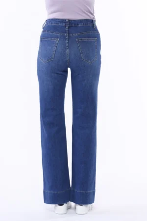 JEANS a palazzo Con cucitura centrale e risvolto