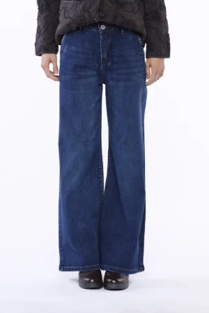 JEANS a palazzo lavaggio medio con tasche diagonali