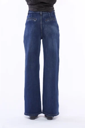 JEANS a palazzo lavaggio medio con tasche diagonali