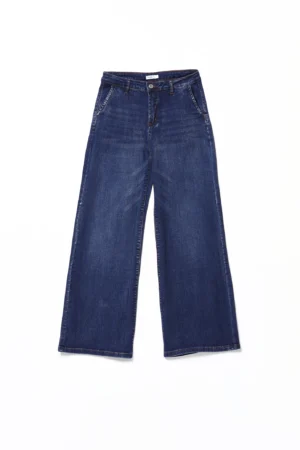 JEANS a palazzo lavaggio medio con tasche diagonali