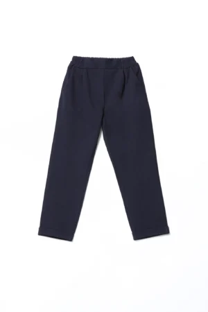 PANTALONE in punto milano con risvolti alle caviglie e comodo elastico di chiusura