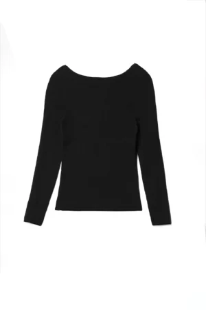 MAGLIA casual con scollo a barca e manica lunga