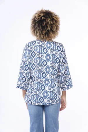 BLUSA lungo con spalline sottili a fantiasia di foglie