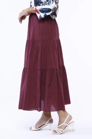 GONNA lunga stratificata con elastico in vita