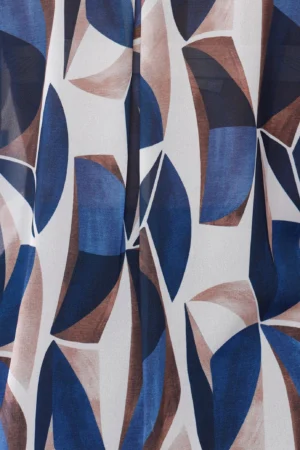 BLUSA a stampa fantasia con bottoni nascosti e colletto alla francese