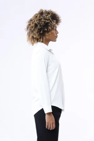 CAMICIA business woman con bottoni nascosti e fondo arrotondato