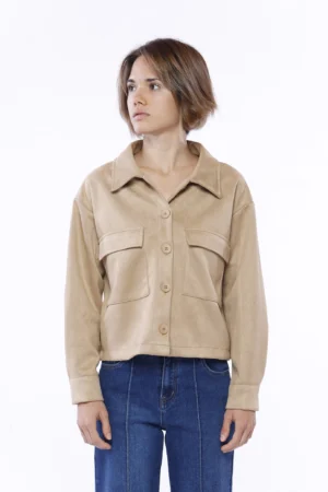 GIACCA casual corta con colletto alla francese chiusura a bottoni e tasconi di tendenza sul petto