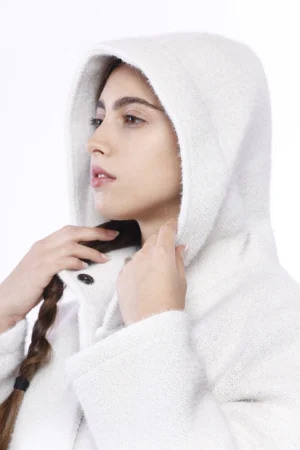 CAPPOTTO Softshell con cappuccio e bottoni