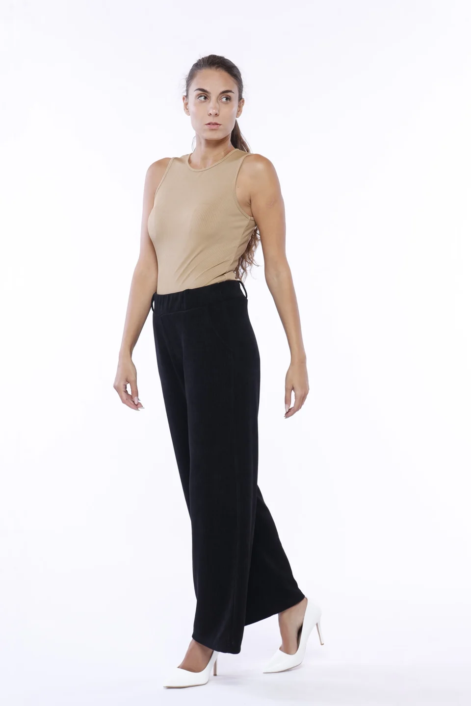 PANTALONE a palazzo a costine e passanti alla cintura ONEWORLD HYBRID