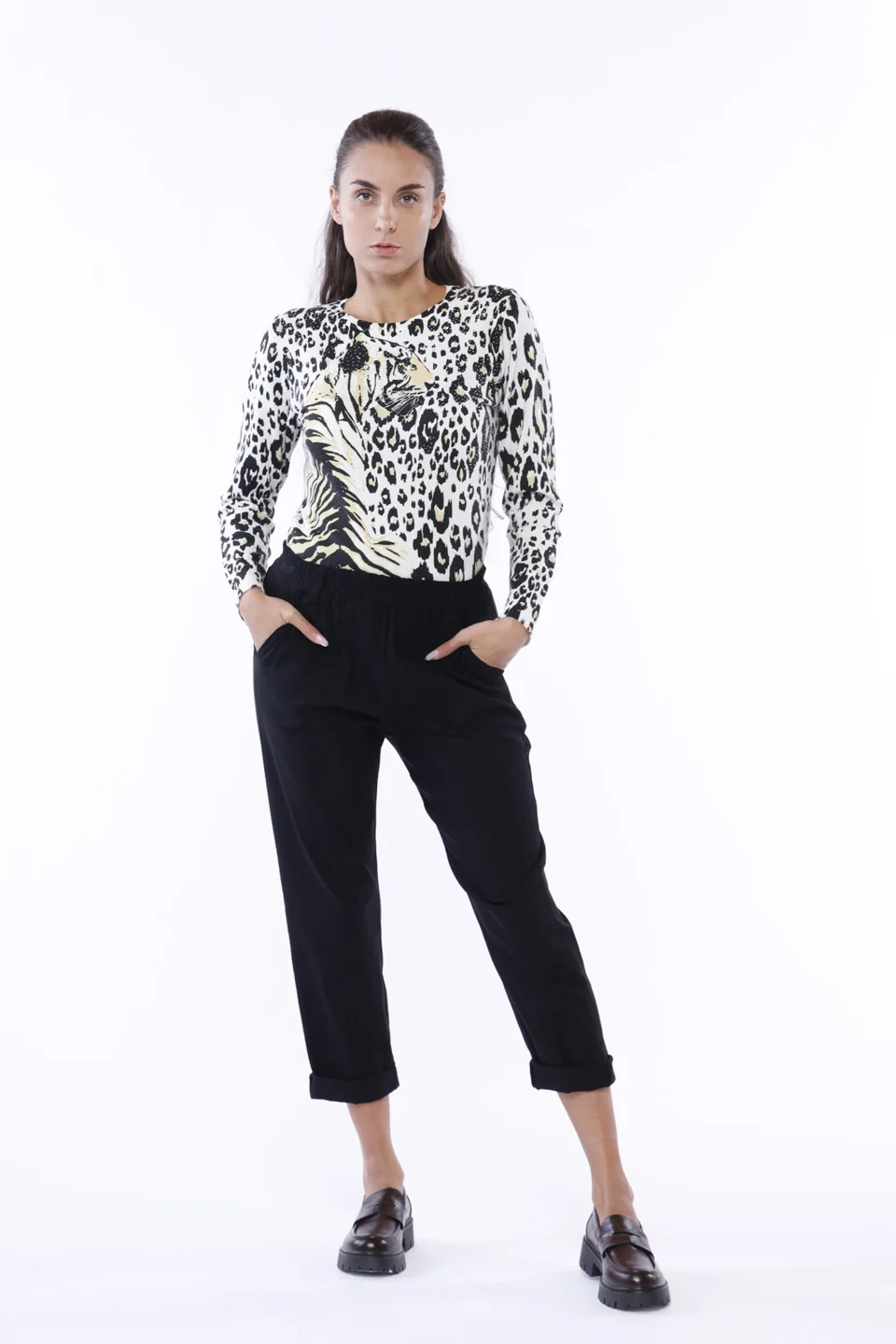 PANTALONE pull-on con elastico in vita e passanti alla cintura ONEWORLD HYBRID