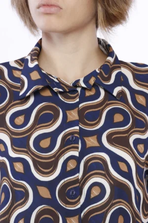CAMICIA a manica lunga con stampa fluida e collo classico